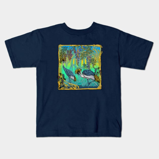 Crane Deco Kids T-Shirt by Astrablink7